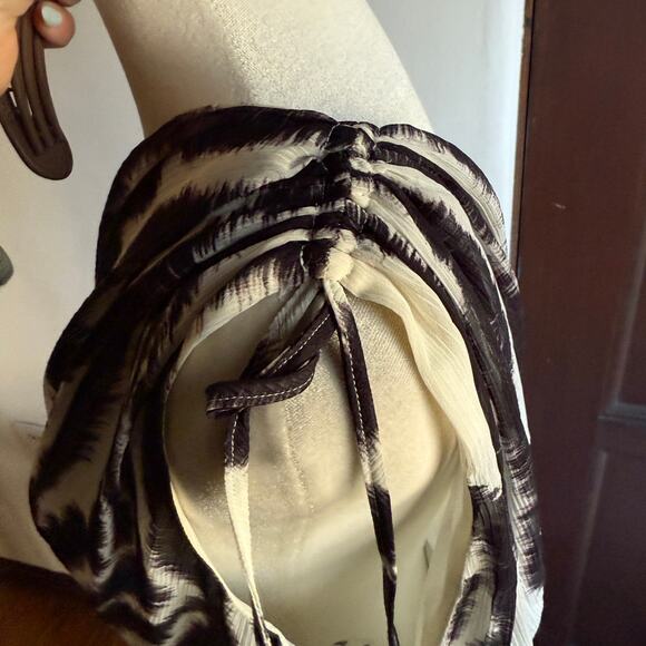 MISS SIXTY | Y2K Zebra Print Crinkle Chiffon Draped One Shoulder Party Dress 10 - Picture 3 of 5